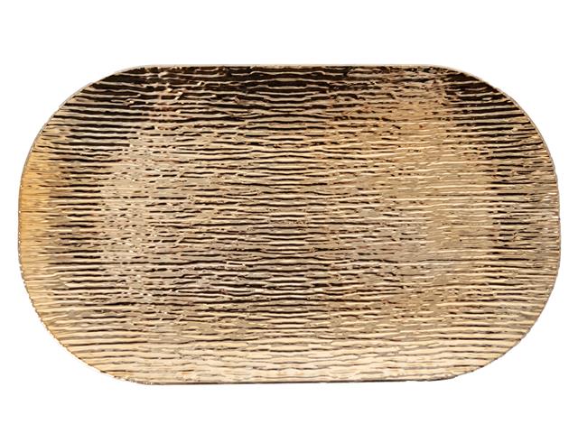 GOLD TEXTURED CHARGER PLATE (17" X 10")